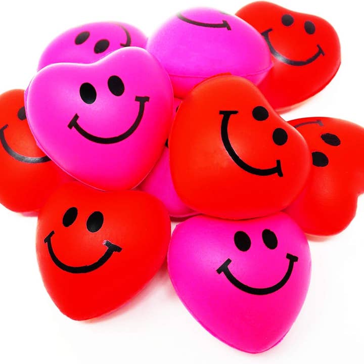 48 Heart Stress Balls - Valentine's Party Favors & Classroom Gifts for Kids for wholesale by 4E's Novelty
