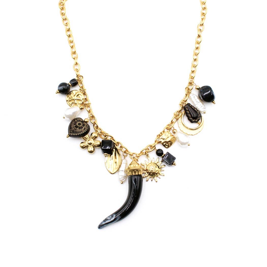 Reference Mode - Vente Colliers à pendentif - Collier acier avec motif corne0