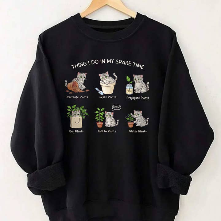 Cosas que hago en mi tiempo libre Camiseta de gato – Camiseta divertida para amantes de las plantas – Camiseta de gato jardinero – Camiseta de gato y plantas linda – Regalo para mamás de gatos para venta al por mayor de Plant Scouts