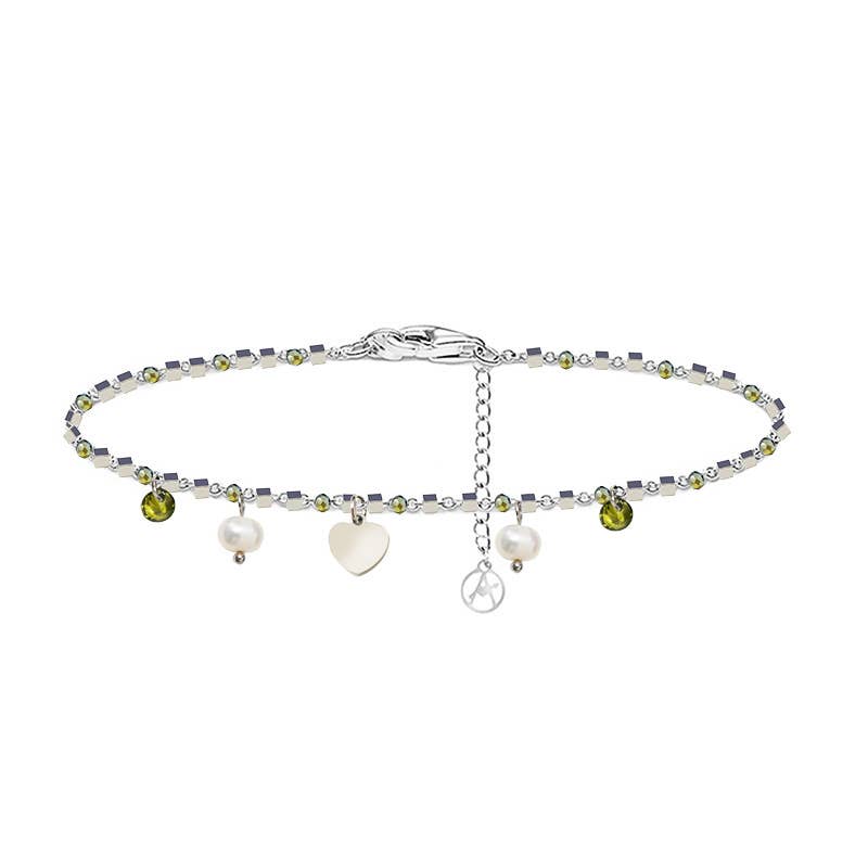 AMORINO SRL - Wholesale Charm/Dangle Bracelet - HEART & PEARL CHARM BRACELET WITH ZIRCONIA1