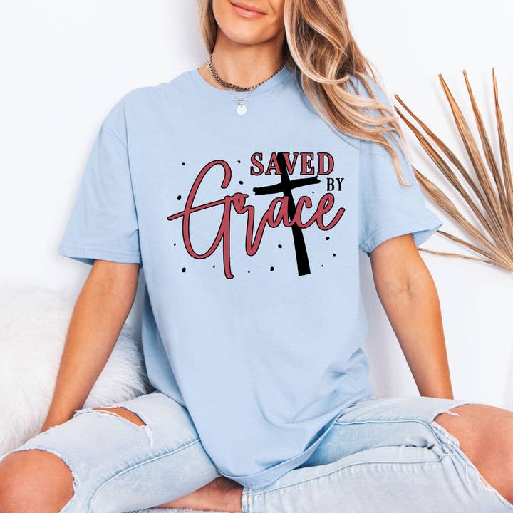 Saved by Grace | Faith & Cross Tee for wholesale by Optime Plus LLC