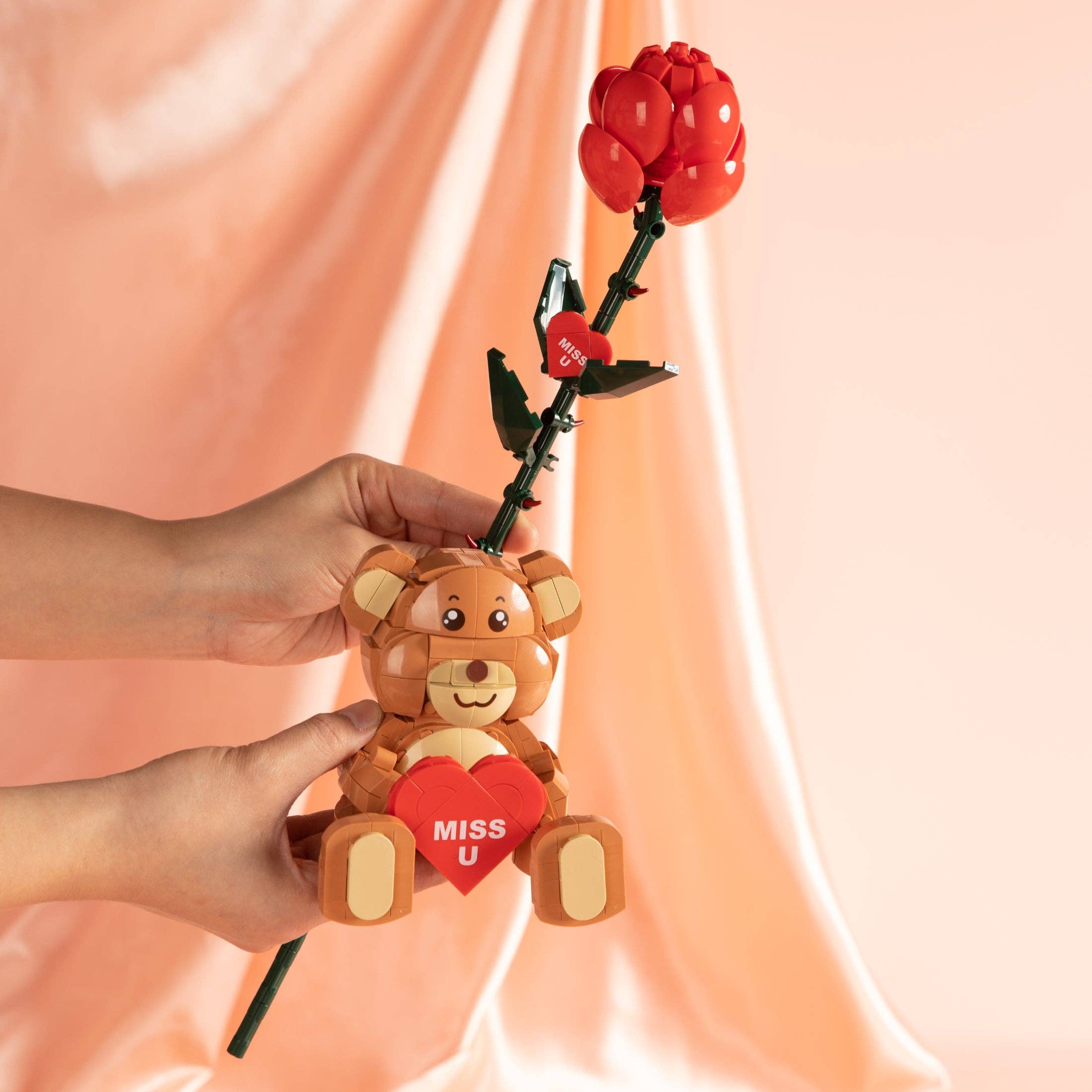 Brickcraft - Wholesale Building Set - Kids - Bricktanicals Red Long Stem Rose Brick Building Set6