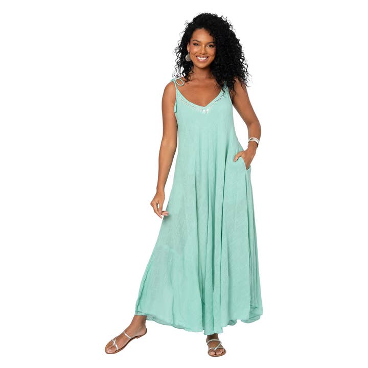 La Mano Boho - Wholesale Dress - Women's - LONG SLEEVELESS SUMMER DRESS MBM3008A