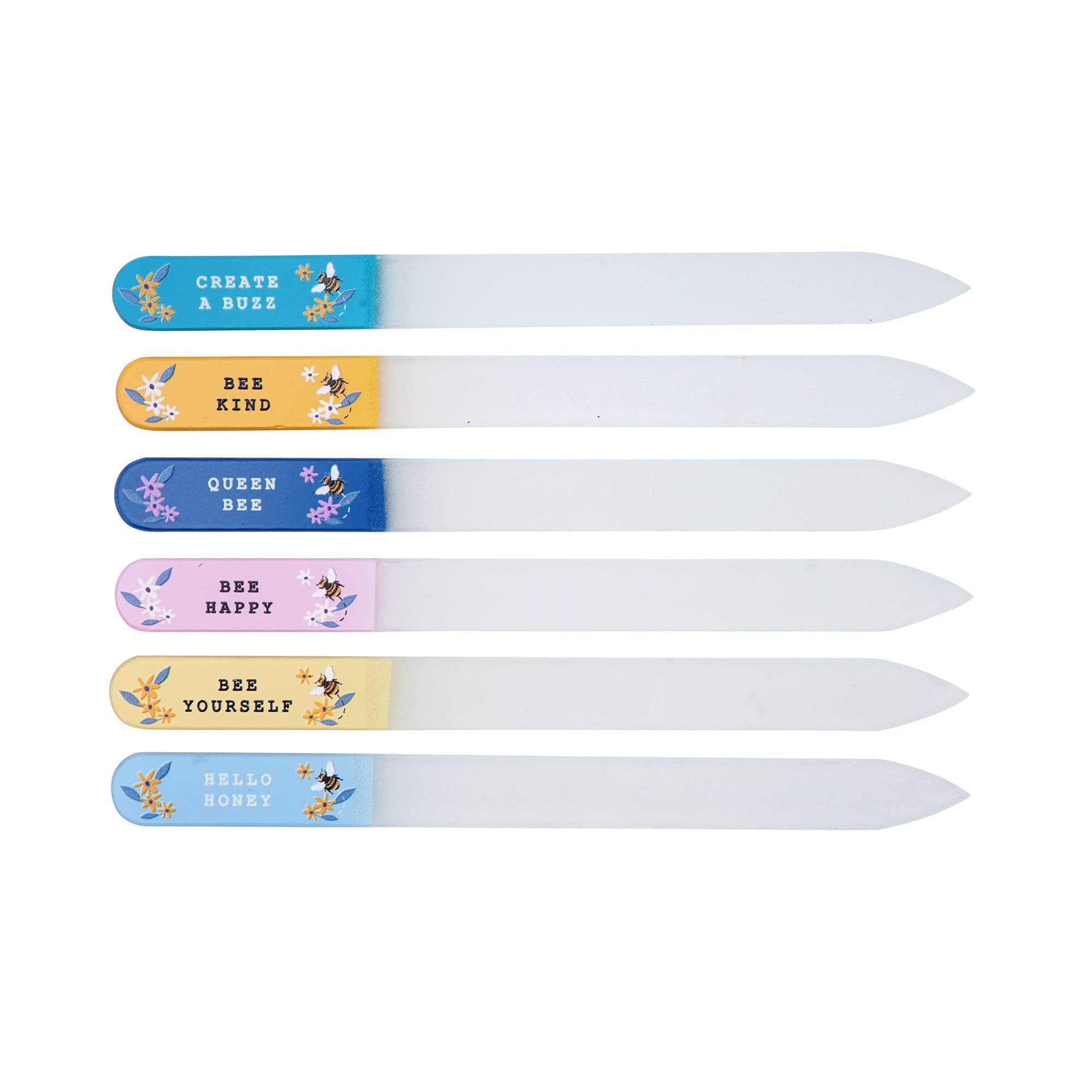 CGB Giftware - Wholesale Nail File - The Beekeeper 6 Assorted Glass Nail Files2