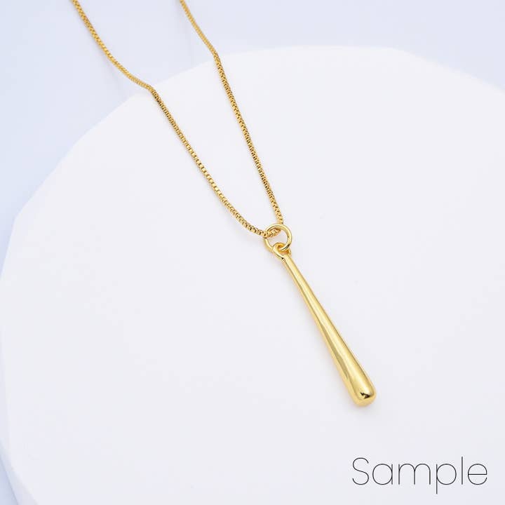 Slim Long Baseball Stick Charm Gold Filled Charm, CP2161 for wholesale by Beads Creation