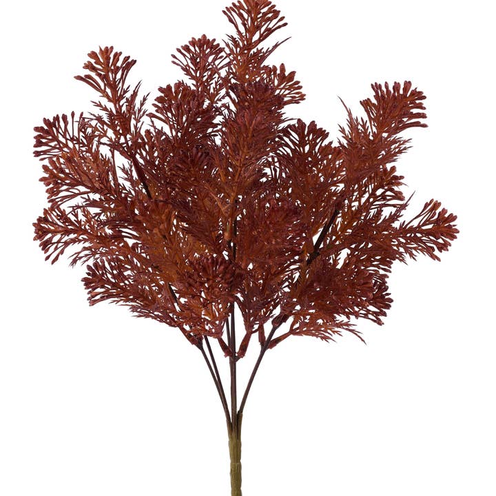 13.75"L Ball Flower Bush X7 Rust HA189232 for wholesale by DecoExchange