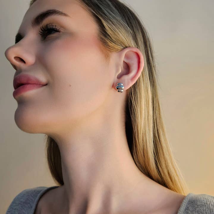 HolyBang Jewels - Wholesale Stud/Post Earrings - MINIMALIST PUFFY EARRINGS - E-HT1988 / E-H132787