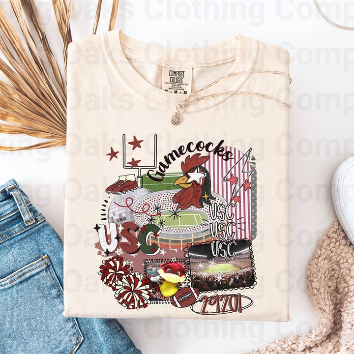 Gamecocks Collage Short Sleeve Shirt for wholesale by Blazing Oaks Clothing Company