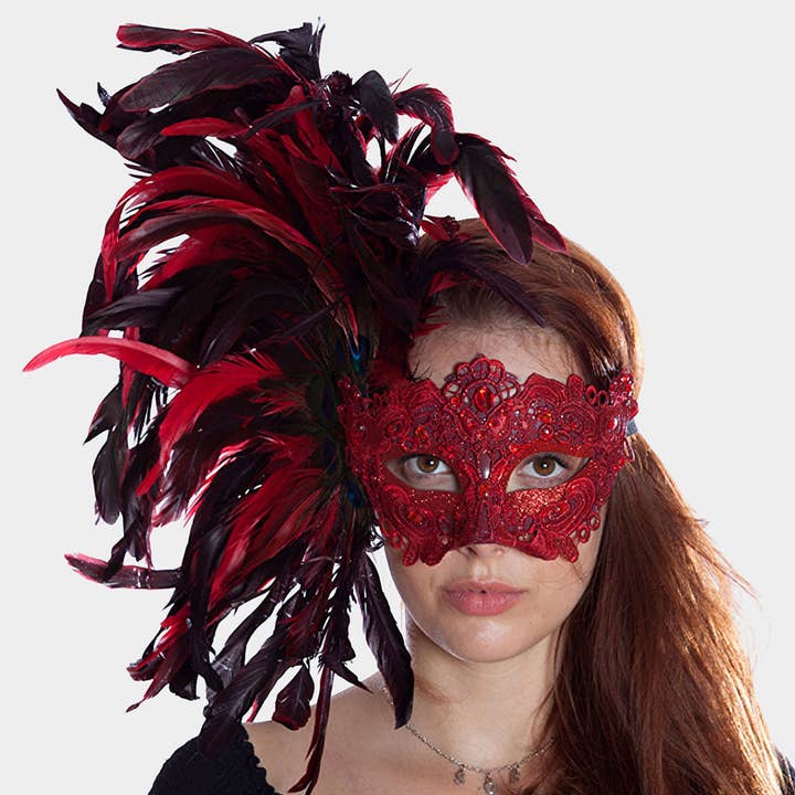 Sensibling Corp. - Wholesale Costume - Women's - Mardi Gras Masquerade Venetian Feather Mask
2