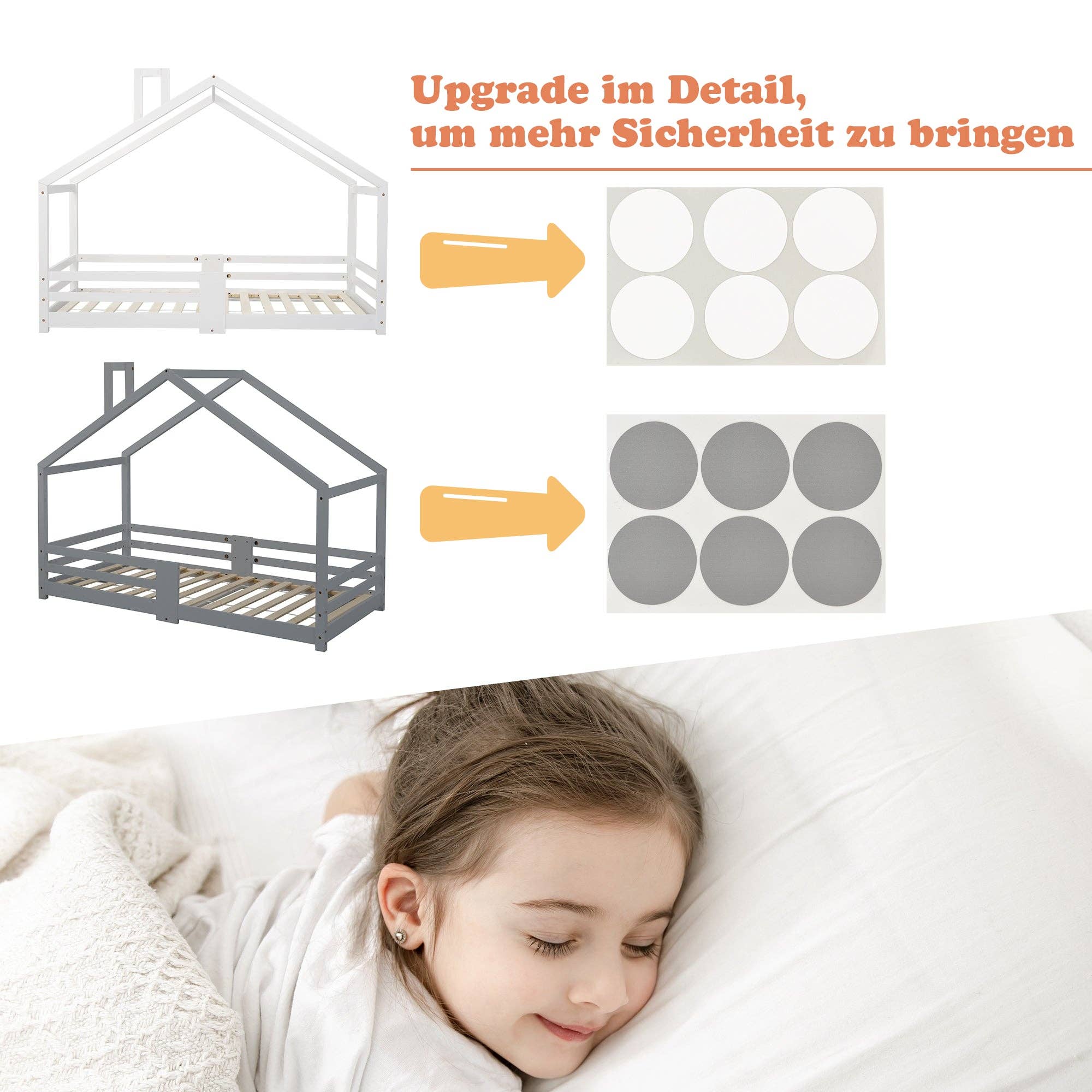 Urban Meuble - Vente Lit – enfant et bébé - Lit enfant lit cabane avec cheminée sommier à lattes robuste lit cabane en bois de pin gris, 90 x 200 cm sans matelas STRONS13