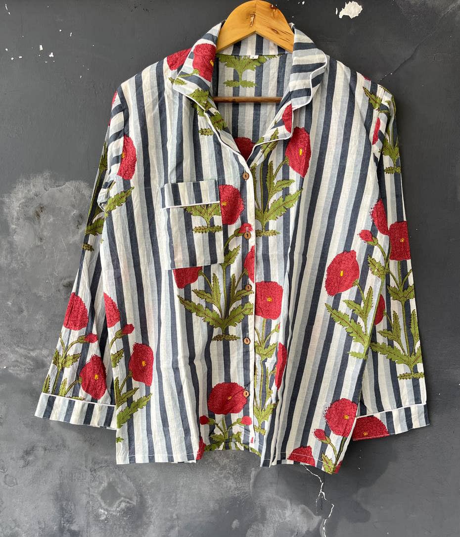 bhavnas boutique - Vente Haut et bas de pyjama – femme - Ensemble de salon, costume de nuit doux, vêtements de fête à imprimé floral, pyjama1