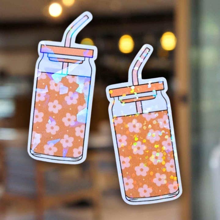 Floral (Libby) Iced Coffee Cup for wholesale by The TabbyLoaf