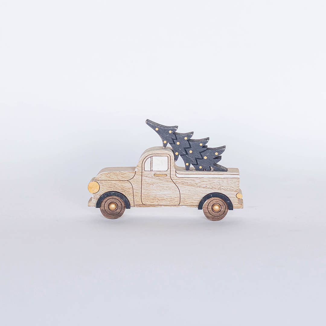 Forpost Trade Inc - Wholesale Christmas Decoration - Wooden Car with Christmas Tree