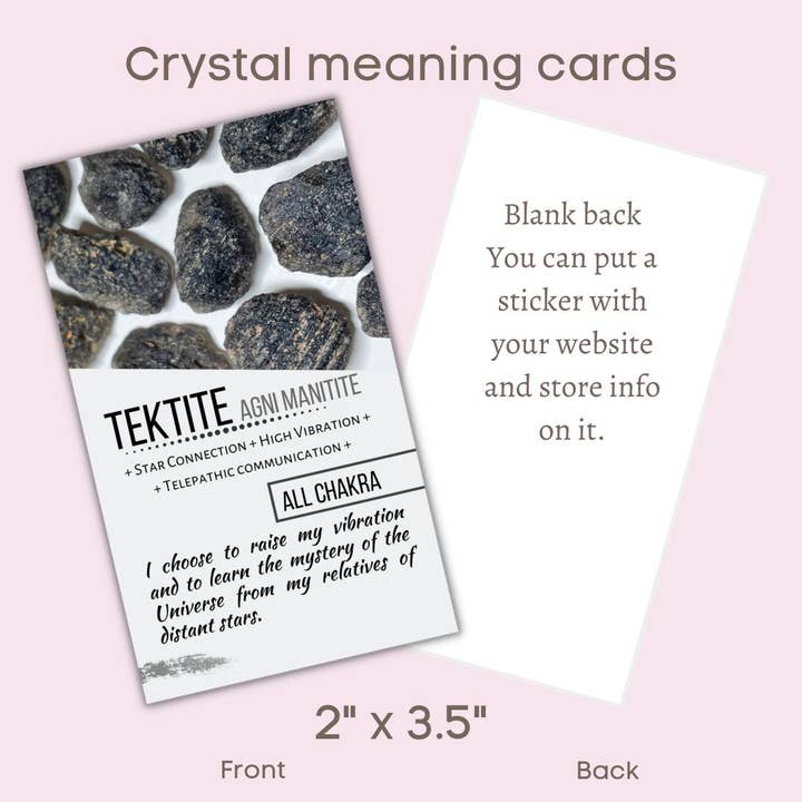 The 7 Directions – Engroshandel Meditationsudstyr – C-F Engros Pakke med 20 krystal betydning kort (ONE DESIGN)