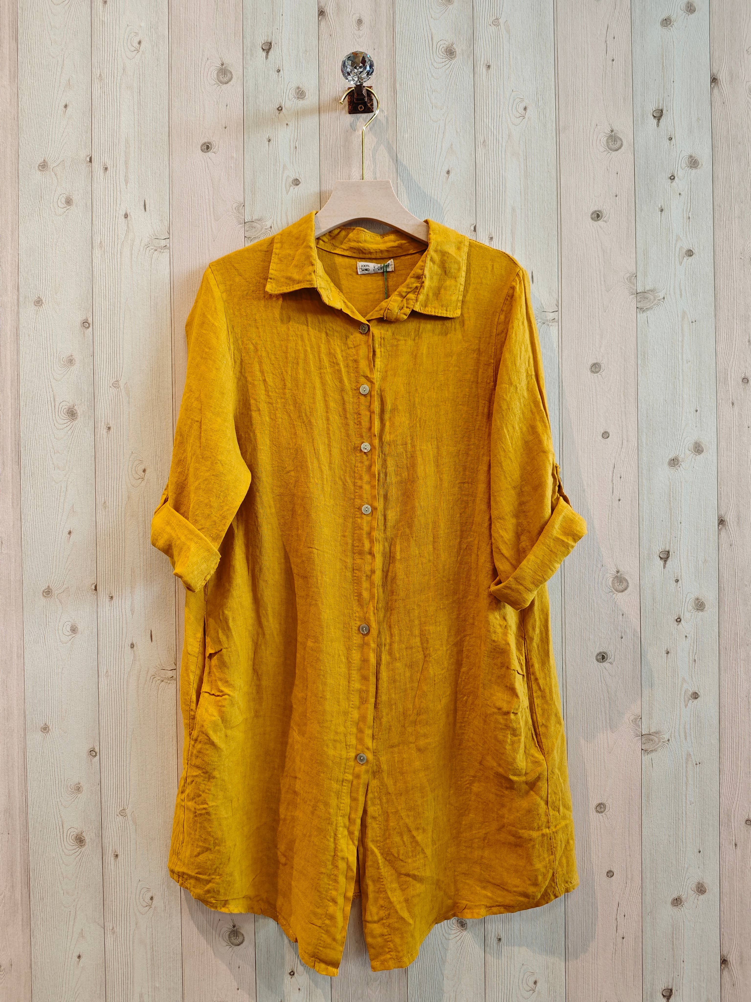 Linen & More – Engroshandel Skjorte med buttondown – til kvinder – REF 89075 kort skjortekjole i 100 % hør2