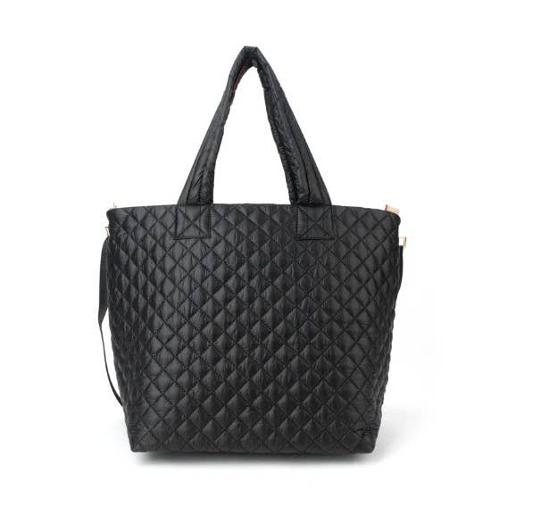 Hatzzi - Wholesale Tote Bag - Women's - Large Nylon Quilted Puffer Top Zip Tote6