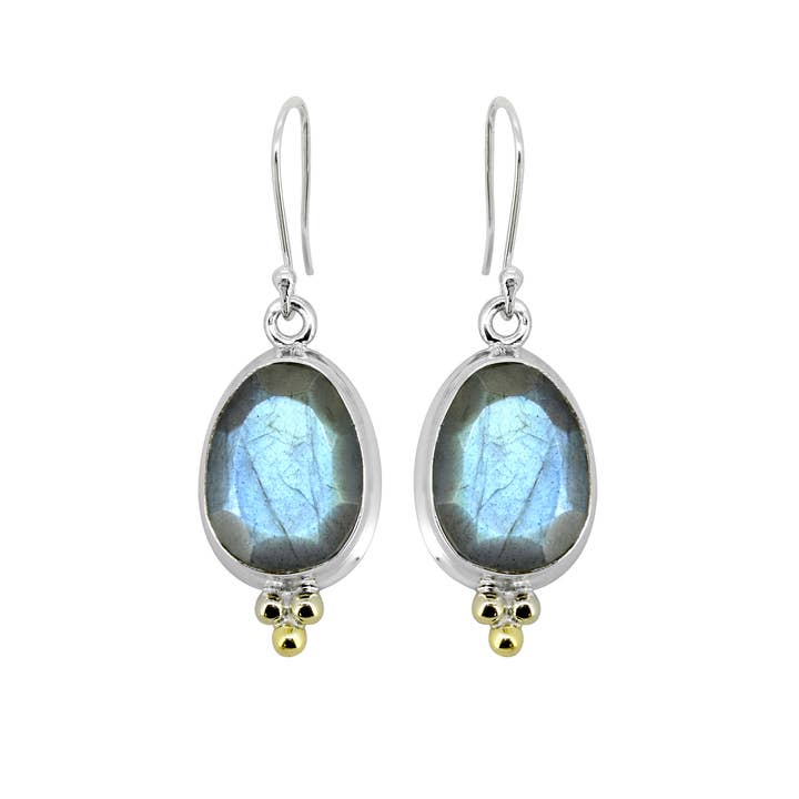 925 Sterling Silver Labradorite Gemstone Earrings for wholesale by Tiramisu