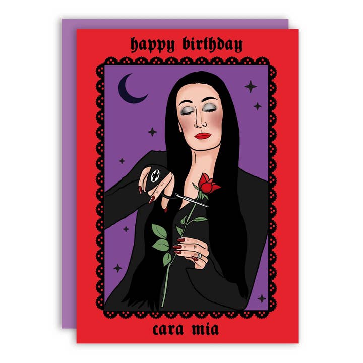Studio Soph (We Pay Your Import Fees - We Ship DDP) - Wholesale Birthday Card - Happy Birthday Cara Mia Halloween Queen Greeting Card