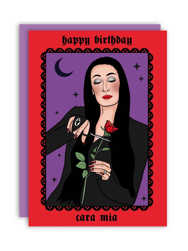 Joyeux Anniversaire Cara Mia Reine d'Halloween Carte de Vœux pour la vente par Studio Soph (We Pay Your Import Fees - We Ship DDP)