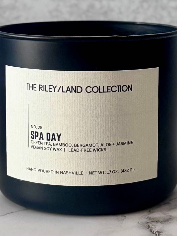 VELA DÍA DE SPA | TÉ VERDE, BAMBÚ + ALOE | 17 OZ para venta al por mayor de THE RILEY/LAND COLLECTION