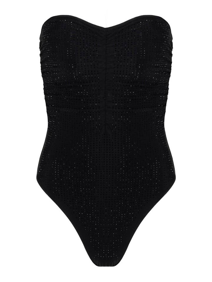 Naomi Crystal Bandeau Ruched One Piece for wholesale by Monarch