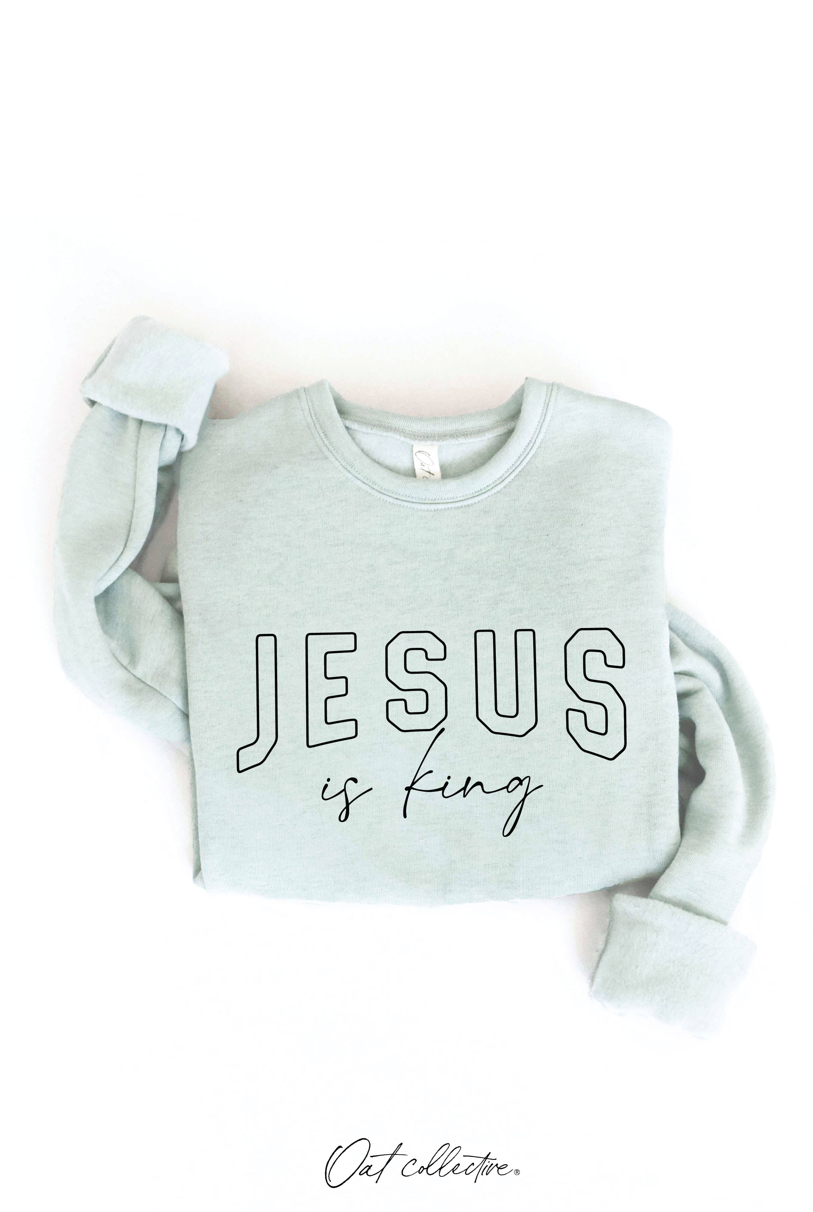 OAT COLLECTIVE – Engroshandel Grafisk Sweatshirt - Dame – JESUS IS KING grafisk sweatshirt - afslappet pasform9