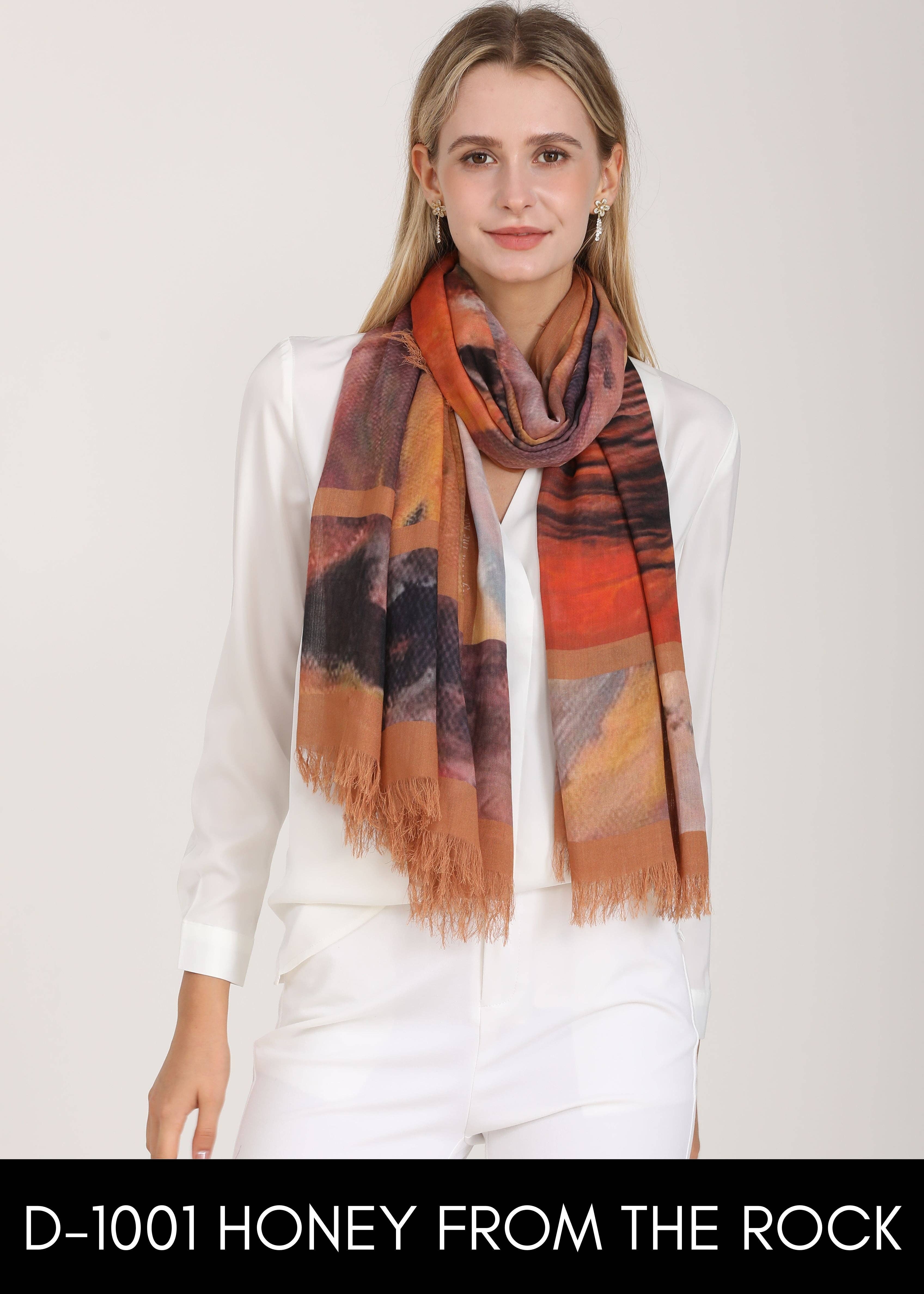 Love's Pure Light Scarves - Wholesale Scarf - Women's - D-1001 HONEY FROM THE ROCK- CARMEL HORSE4