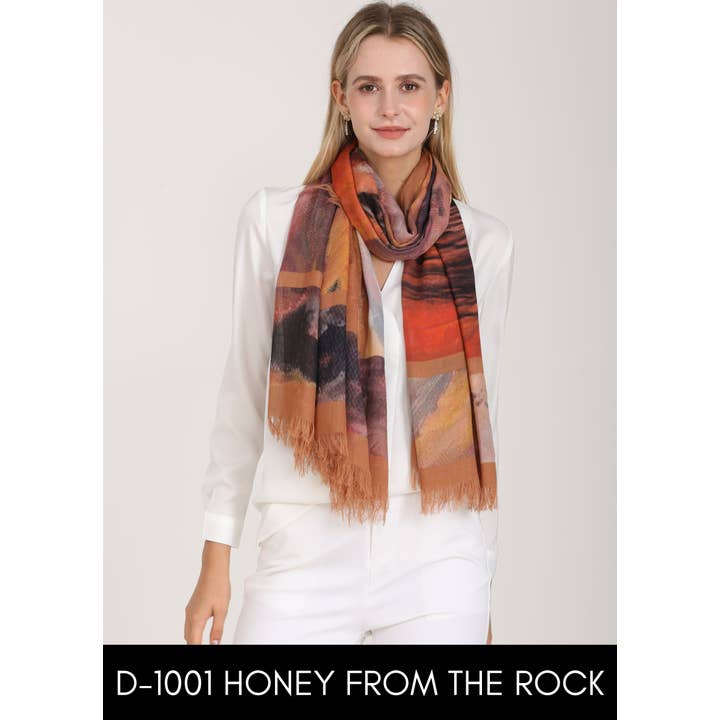 Love's Pure Light Scarves - Wholesale Scarf - Women's - D-1001 HONEY FROM THE ROCK- CARMEL HORSE4