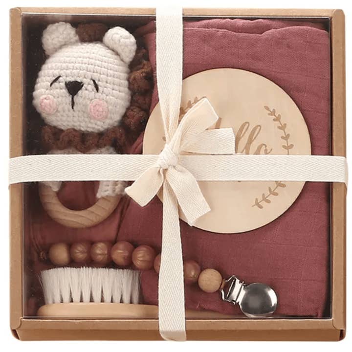 Giften Market - Wholesale New Mom Gift Box/Set - Welcome Baby Gift Box - Charming 6-Piece Set for Newborns