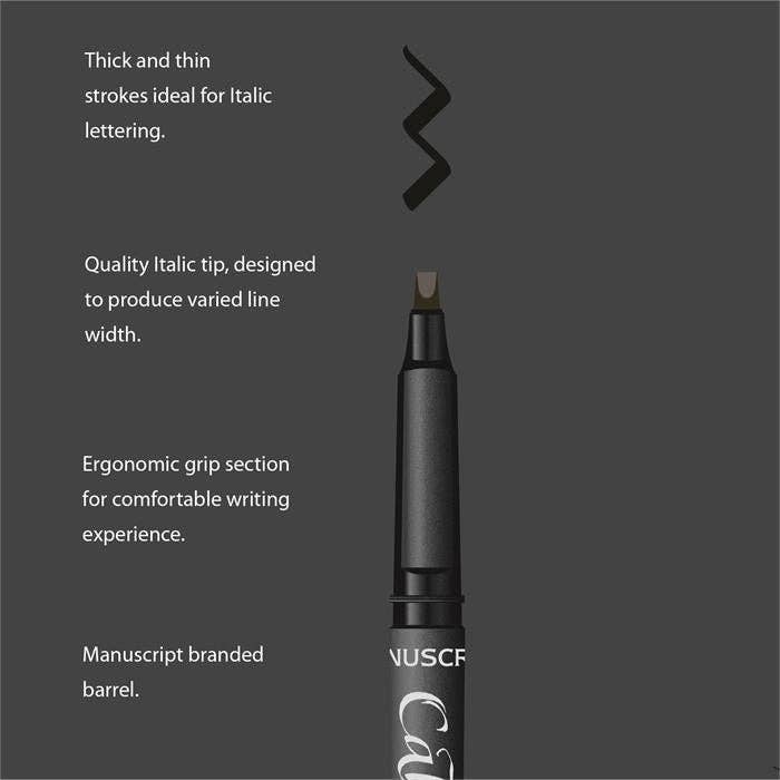 Manuscript - Wholesale Marker - Manuscript Callicreative Italic Markers - Black - Fine 1.4mm2