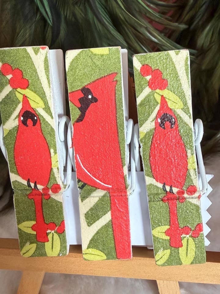 NYA Färgglada Kardinalfåglar Chipspås-klämmor för wholesale av NanCBeeCreations