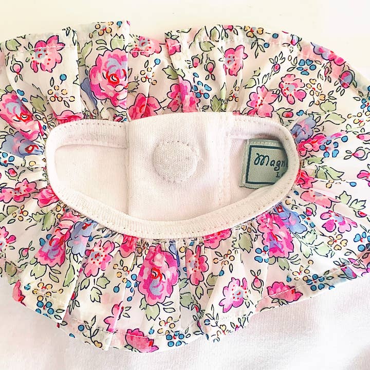 Langarmshirt mit Liberty-Stoffkragen - Rosa für den Großhandel von Magnet Mouse Ltd