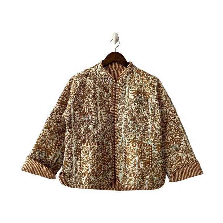 The Charlotte Jacket in Ocher Foliage for wholesale by Erin Donahue Tice