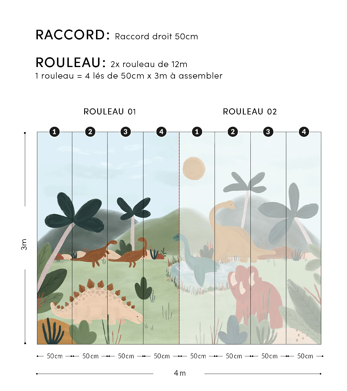 LILIPINSO – wholesale Tapetrulle – SUNNY – panoramatapet med coola dinosaurier5