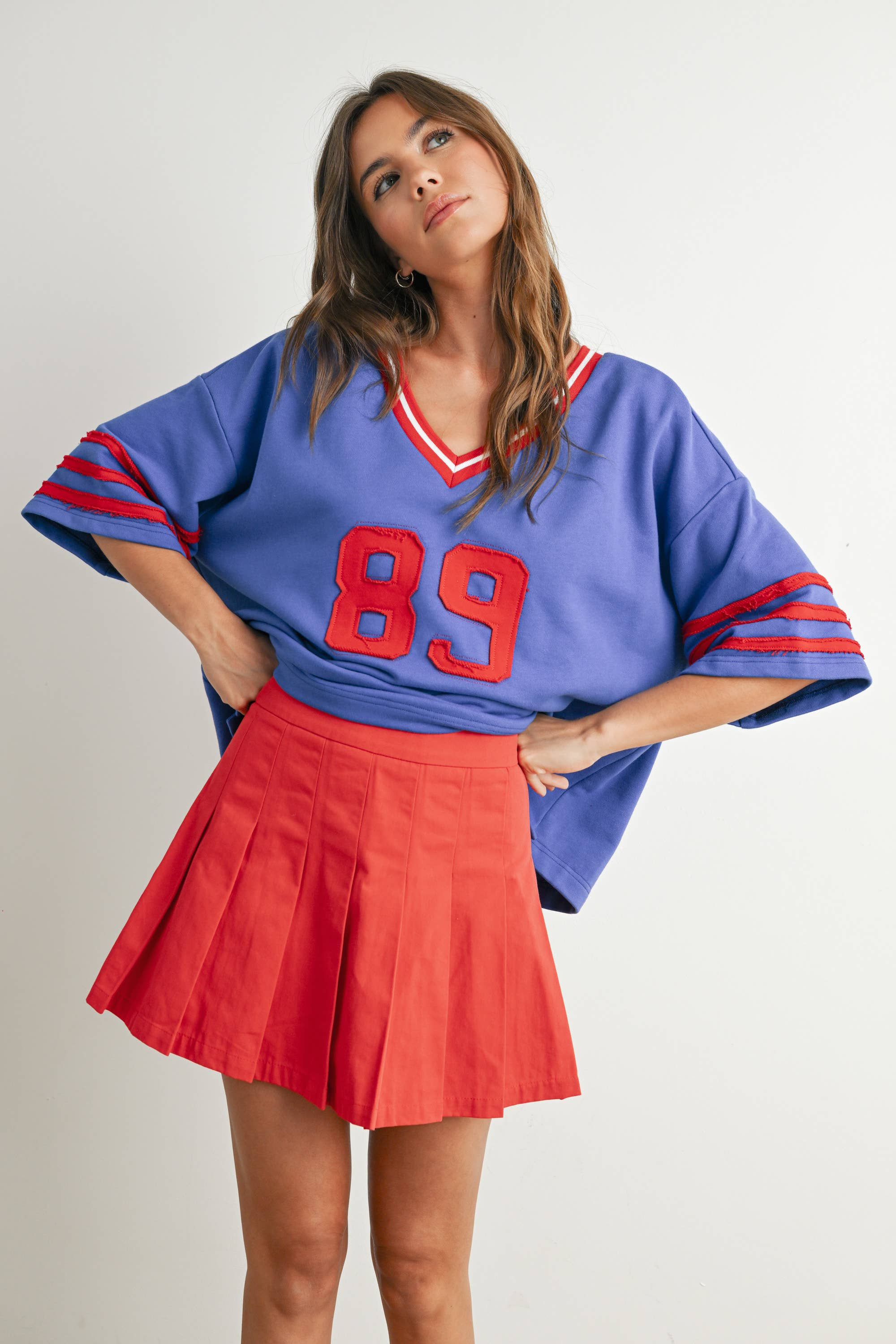 BUTTERMELON - Vendita all'ingrosso Maglietta - Donna - Maglia oversize sporty Varsity Spirit - BMT77344