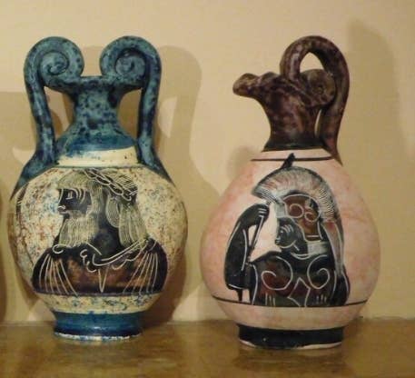 2 Greeks Inc - Wholesale Vase - Handmade & Hand-Painted Mini Greek Vases – 4.5” Tall1