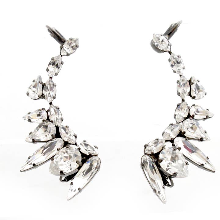DYNASTY TRIBAL CRYSTAL EARCUFFS for wholesale by House of Emmanuele