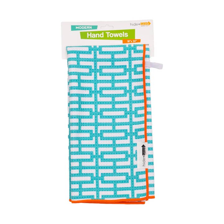 hide+seek SUPPLY CO - Wholesale Handdoek - Turquoise Breeze Block Multifunctionele Moderne Handdoek 18" x 24"0