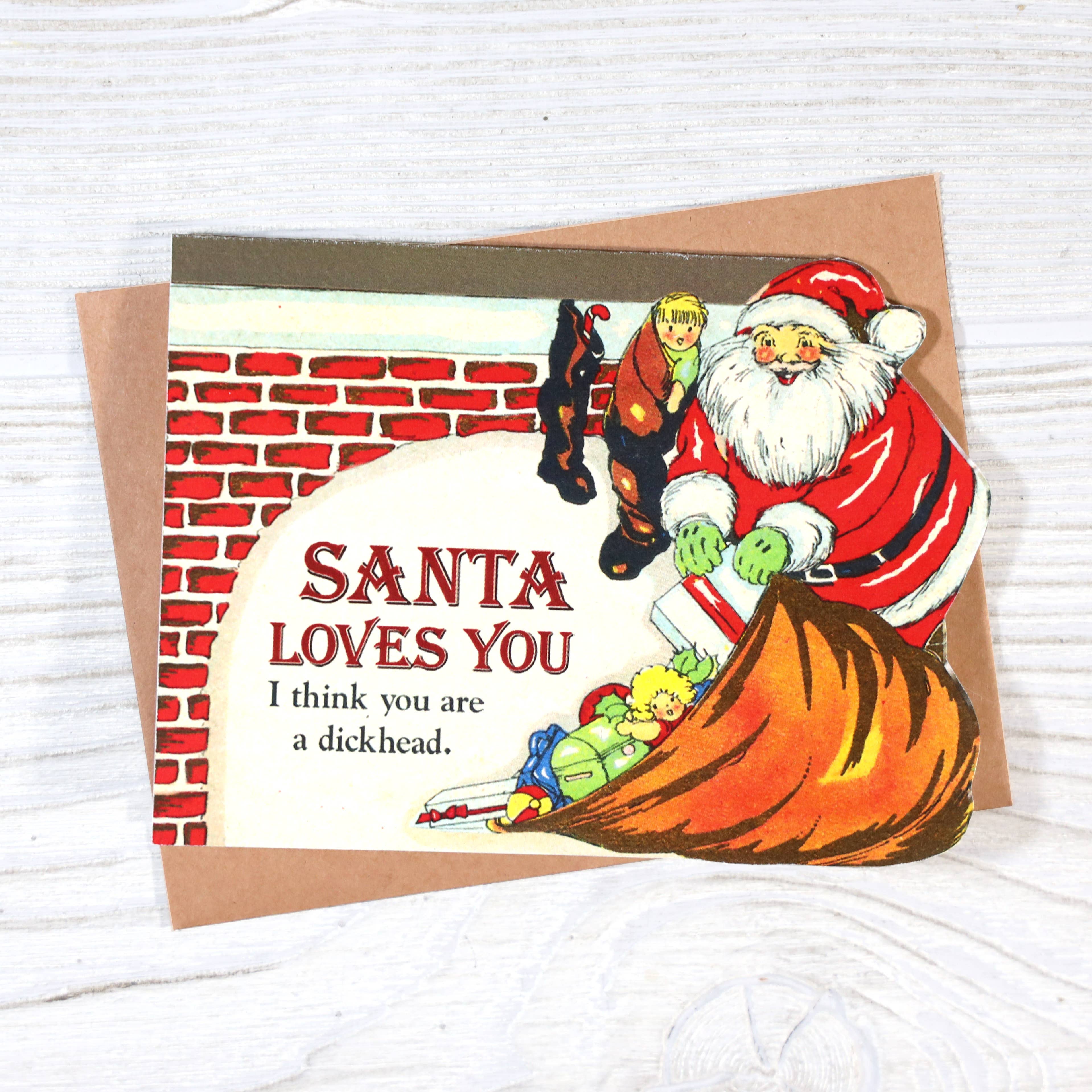 Bad Betty Greeting Co. - Wholesale Christmas Card - Santa Loves You - Adult Christmas Greeting Card1