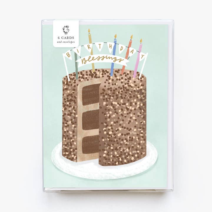 Birthday Blessings Greeting Card - Box of 6 for wholesale by Gratia Design Co.