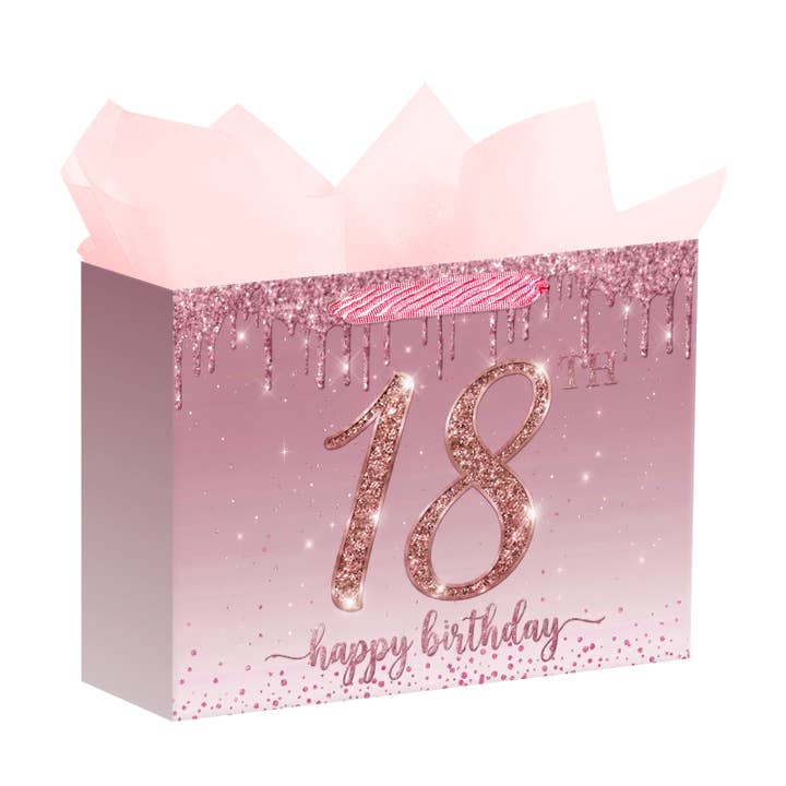 Sac Cadeau Personnalisé pour Anniversaire avec Papier de Soie-Rose Doux pour la vente par Wrapaholic Gifts & Packing Company