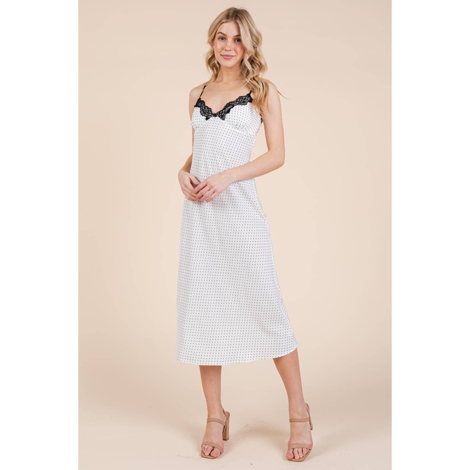 Honey Mango - Wholesale Dress - Women's - Polka dot midi dress5