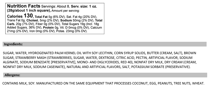 Valley Fudge & Candy - Wholesale Fudge - Strawberry Cheesecake 1/2 lb. Fudge Bar2
