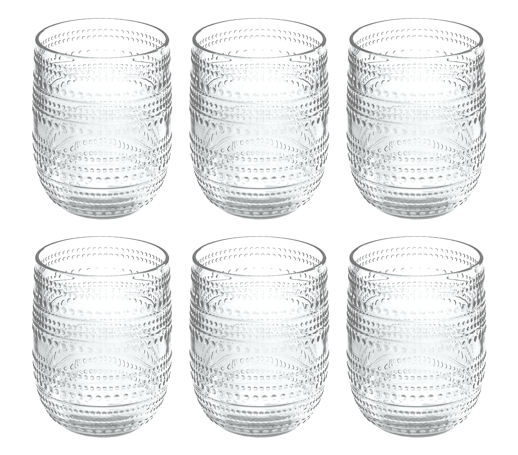 Abode Homewares by TarHong – wholesale Drinking glass/cup – Beaded Stemless Shatterproof Premium Plastic Drinkware Set2