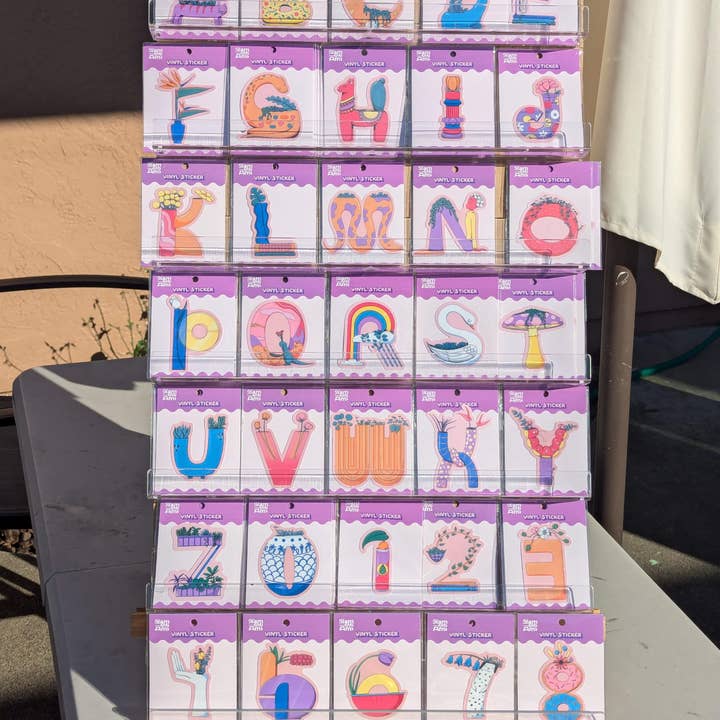 Botanical Letters and Numbers Vinyl Stickers - Set of 36 for wholesale by Ham Eye Am