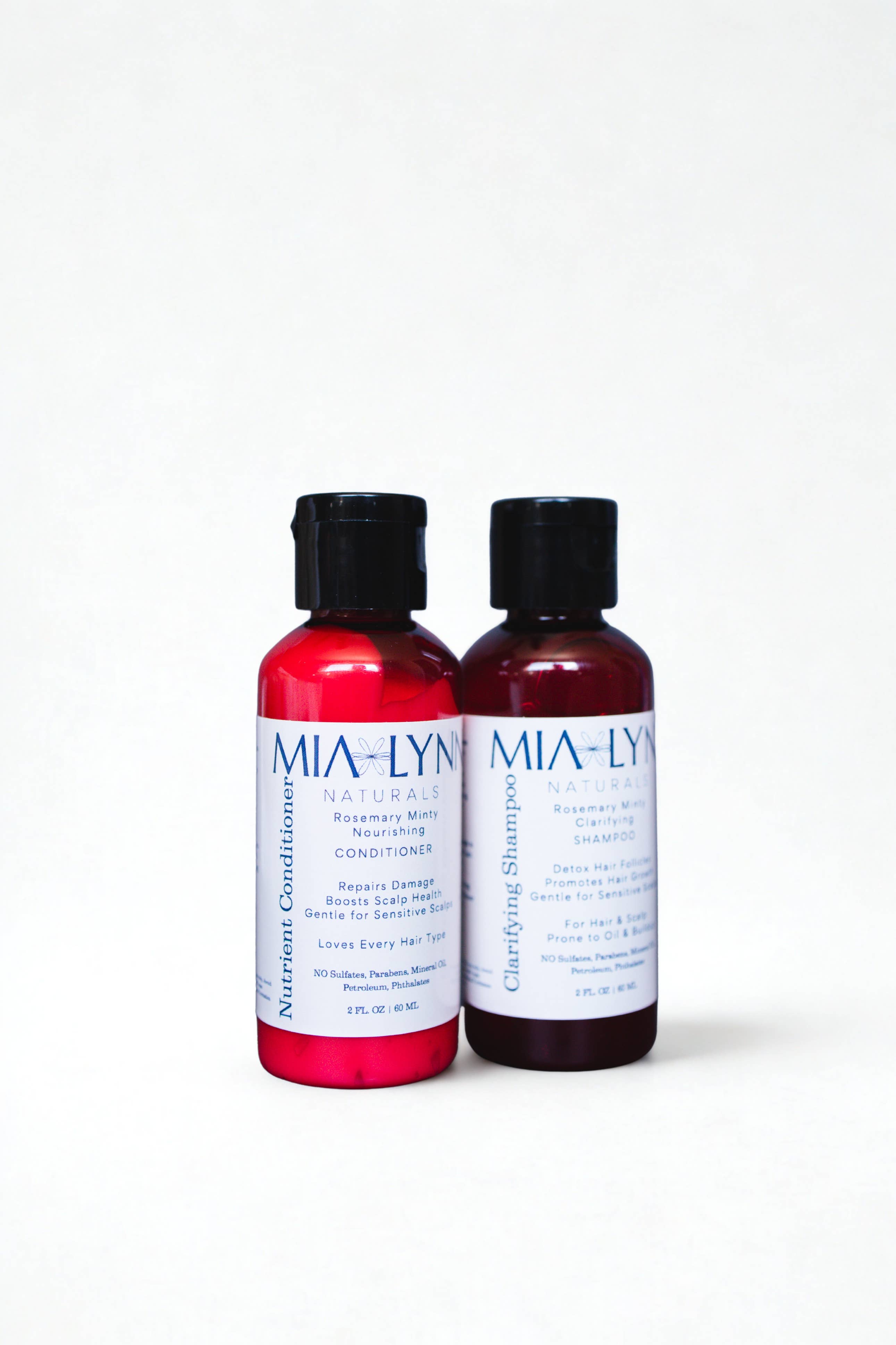Mia Lynn Naturals - Wholesale 2-in-1 shampoo & conditioner – Men's - Travel Size Rosemary Minty Shampoo and Conditioner