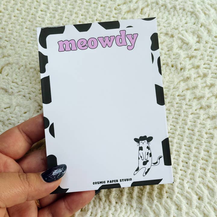 Cosmic Paper Studio - Wholesale Notepad - Meowdy cow cat notepad2