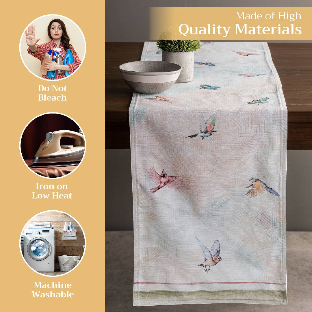Maison d'Hermine - Design in Every Thread - Wholesale Table Runner - Table Runner 100% Cotton - Double Layer - Flying Birds8