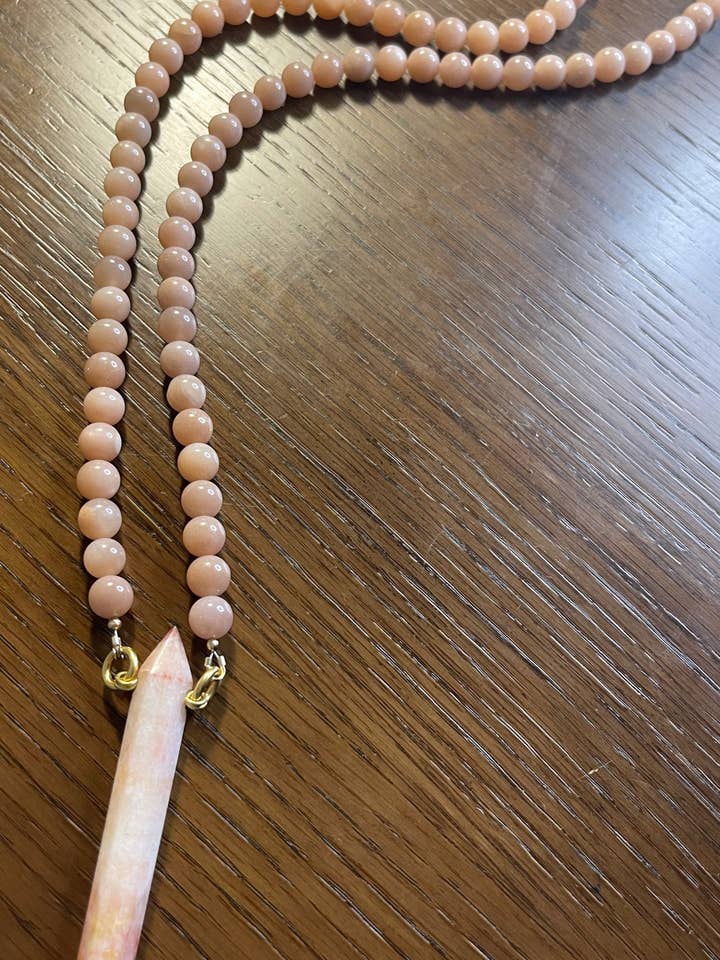 Pink Moonstone & Rhodo Calcite Armour Necklace for wholesale by Ashera Armour