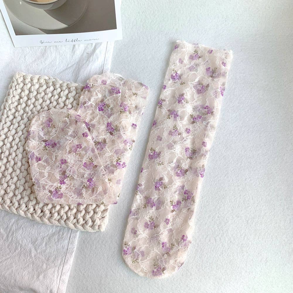 Funkyrel® Atzbranding Limited - Wholesale Socks - Women's - Rufia -  Garden Series Lace Loose Socks10